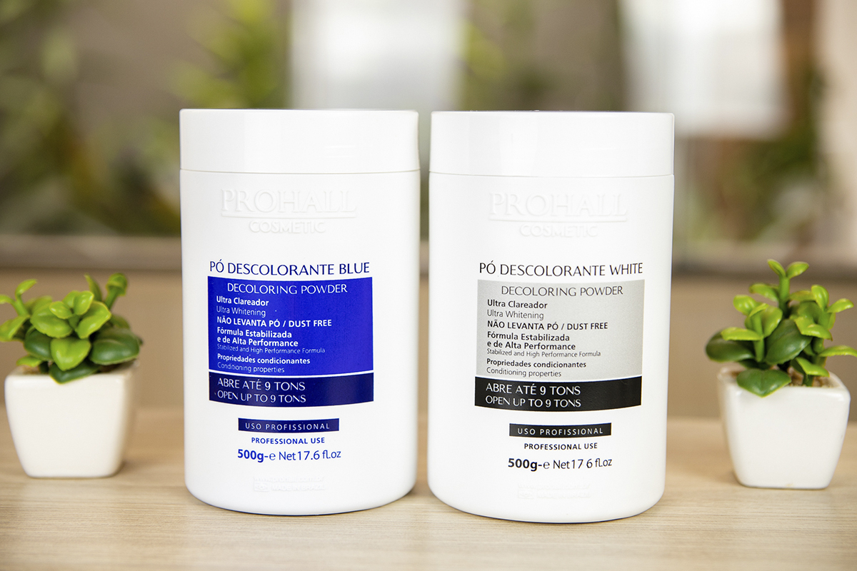 Qual a diferença entre o pó descolorante branco e azul?